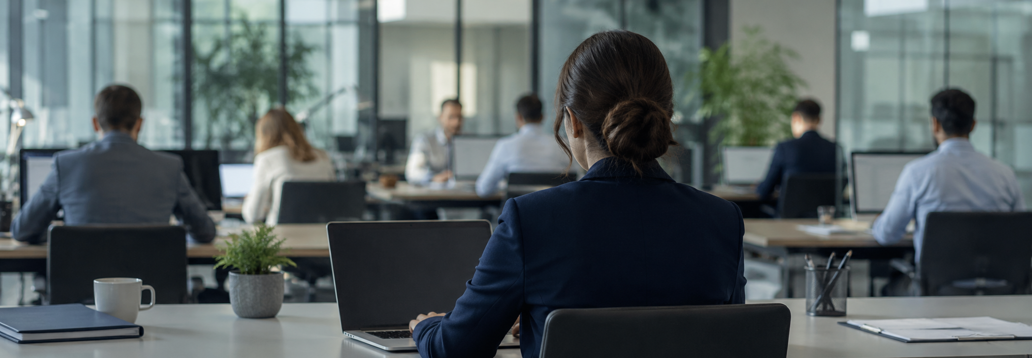 Professionals working in a modern office